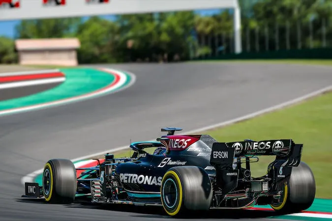 A photo of an F1 racing car.